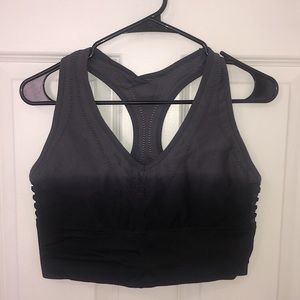PINK Grey/Black Ombré Longline Sports Bra